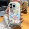 Lazy Sheep Cute Cartoon Mobile Phone Case Is Suitable for Apple 16promax Mirror Bracket Iphone15 Protective Case 14.