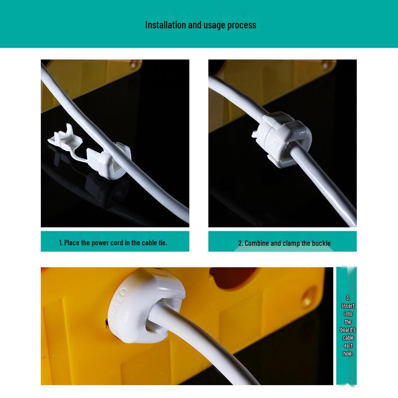 Nylon Cable Clip Set: Power Cord Buckle, Flat Cable Holder, Wire Protector, Cable Tie Tube for Electric Wires
