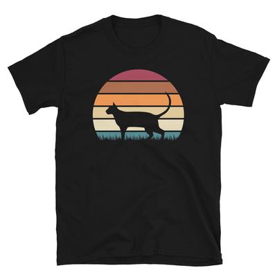 Retro Sunset Kitten Feline Pet Pantherette Cat Short-Sleeve Unisex T-Shirt