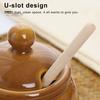 350ml Ceramic Honey Jar Farmhouse Honey Pot with Wood Honey Dipper Stick Retro Honey Dispenser Kitchen Decor for Mother's Day Wife Gift