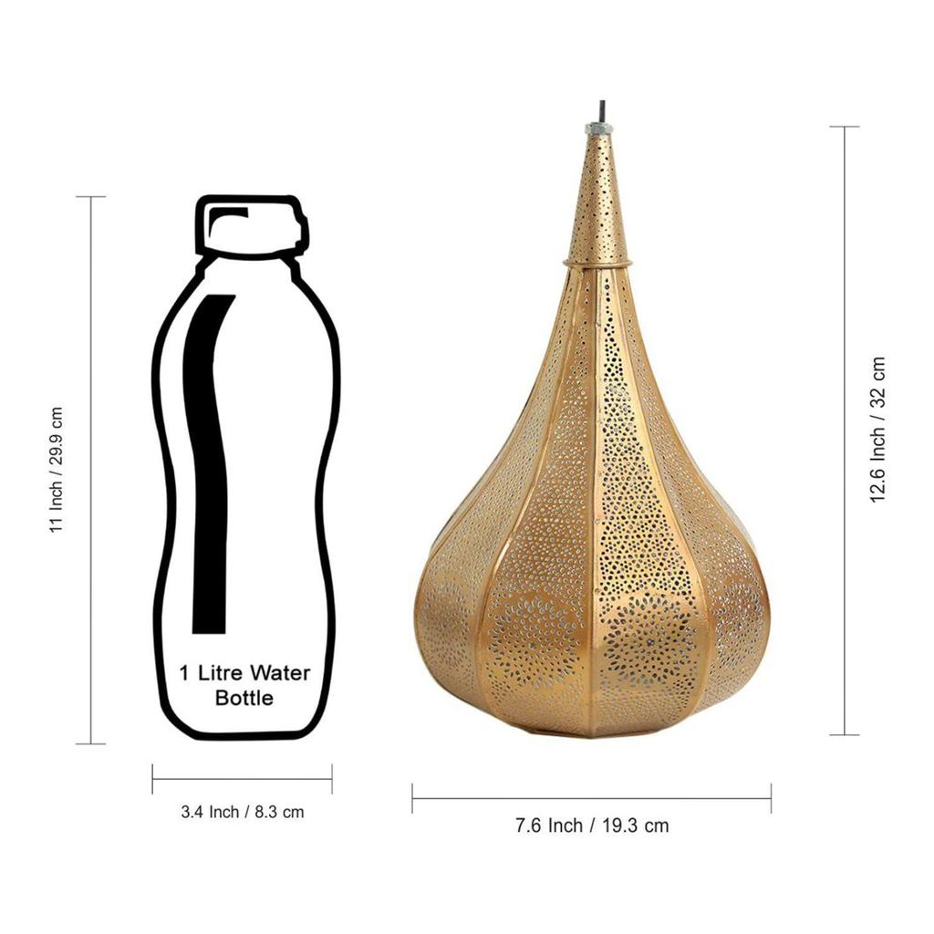 'Moroccan Flame' Iron Wall Hanging Light for Living Room | Hand-Etched Ceiling Hanging Lights for Balcony Pendant Light for Bedroom