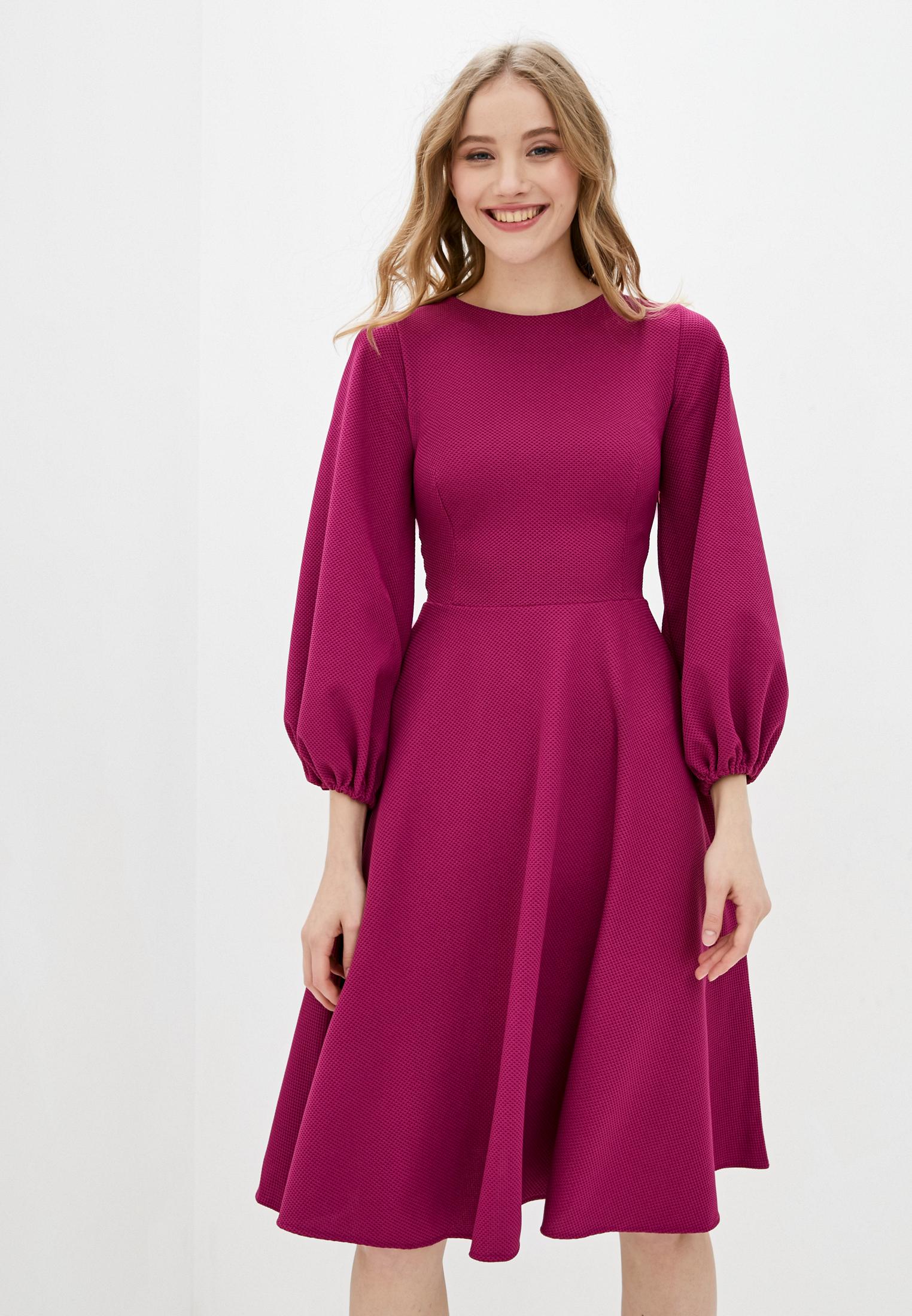 Abito con maniche a lanterna ISSA Plus S colore viola elettrico