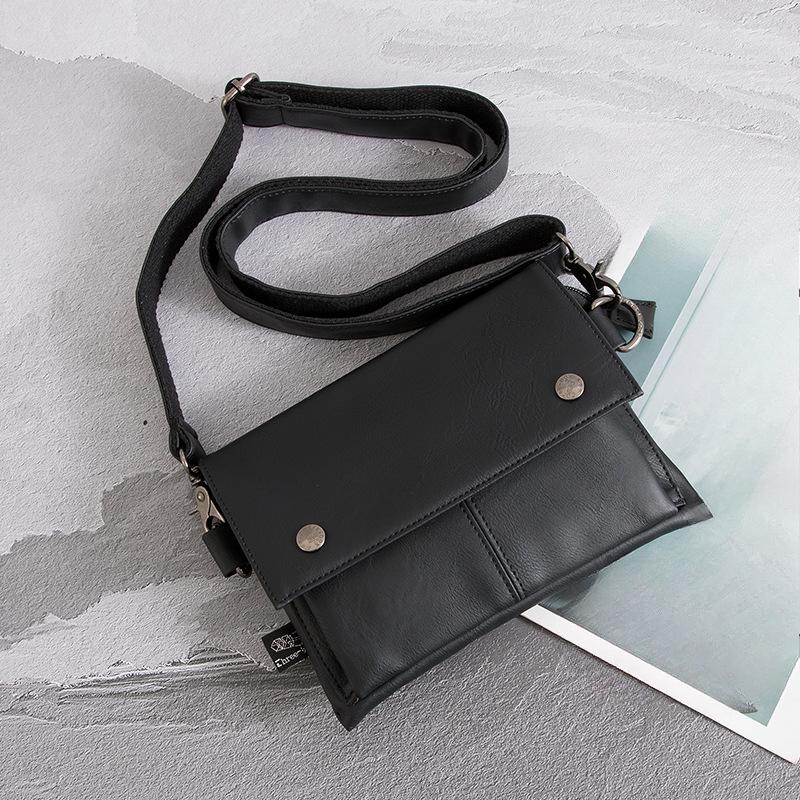 

Fashionable Leather Single-shoulder Bag Lightweight Men s Small Shoulder Bag Casual Mobile Phone Bag Crossbody Bag чорний