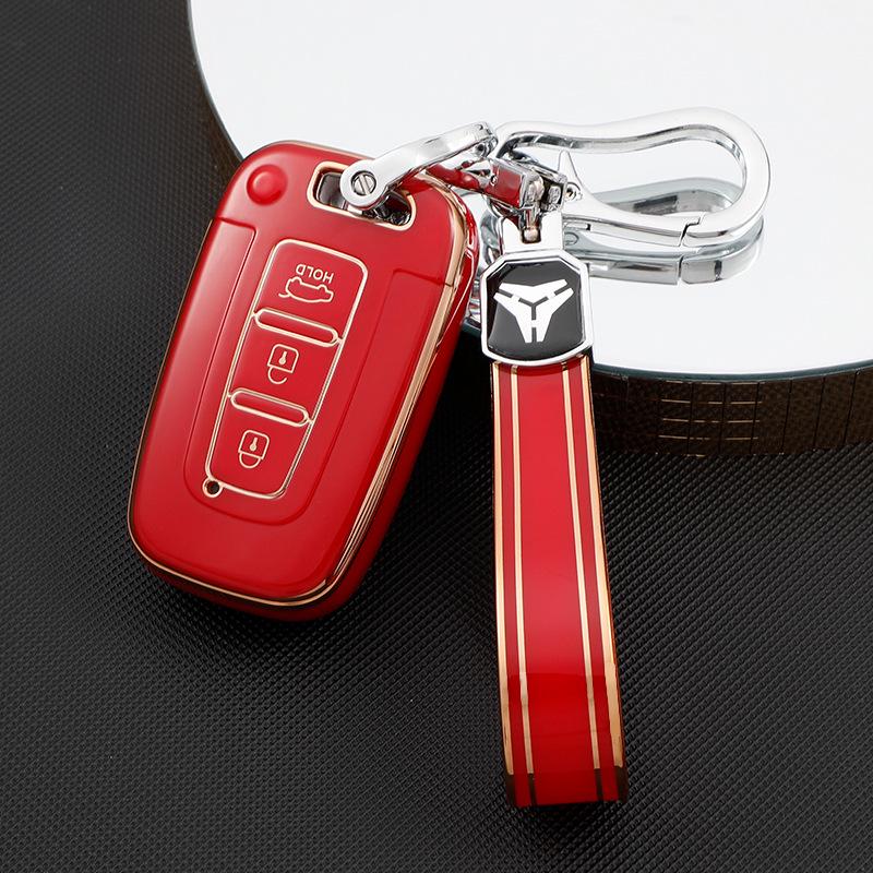 Hyundai Elantra 12th Gen, ix35, Sonata 8 Key Cover - Drop-Proof Protection with Full Shell and Buckle.