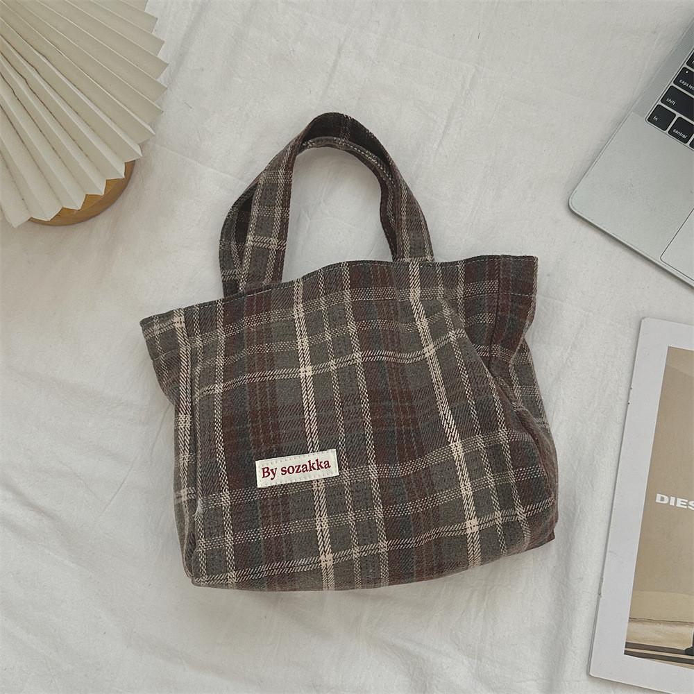 Stylish Plaid Tote Bag With Spacious Design Perfect For Daily Commuting And Work