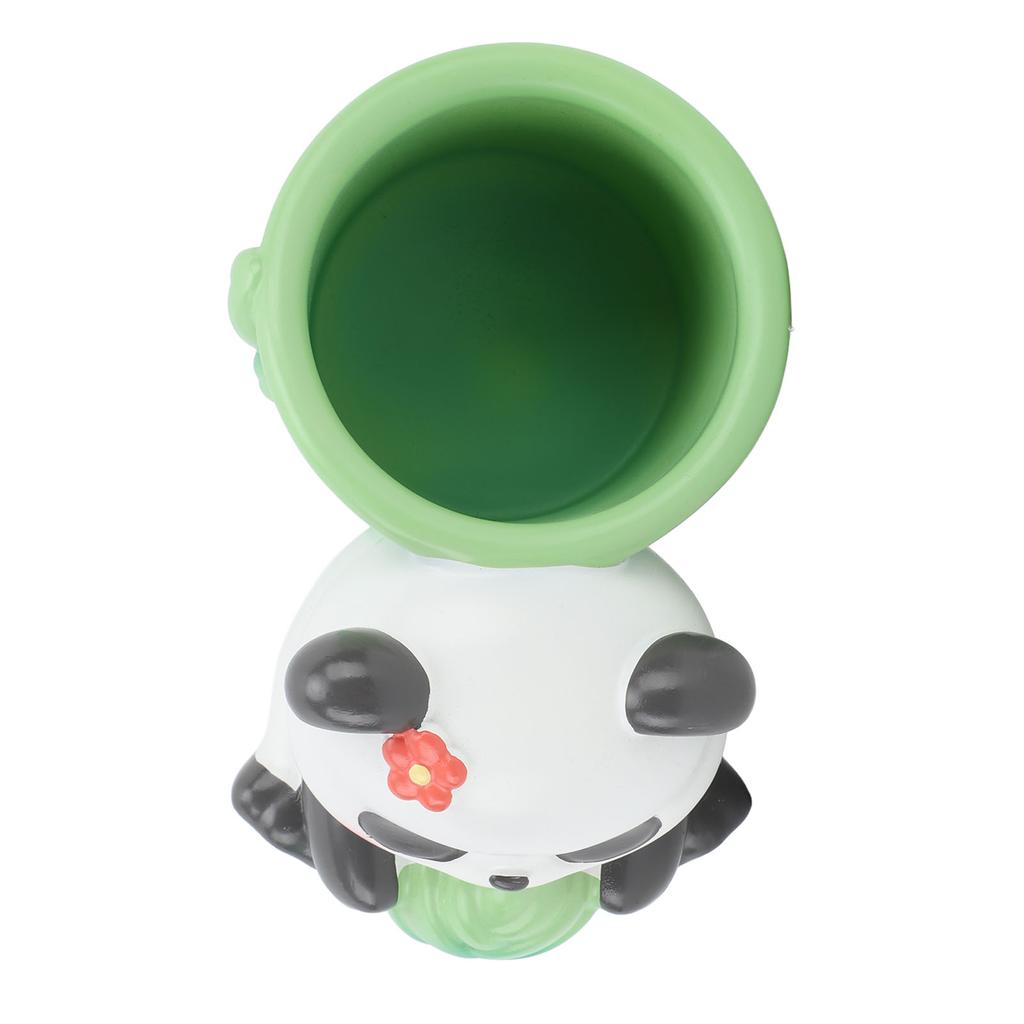 Panda Bamboo Pen Holder Cute Shape Large Capacity Resin Multipurpose Pen Pencil Holder for Home