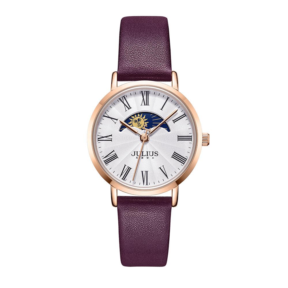 Jyullieoseu Ja-1308L Women'S Moonphase Round Wristwatch