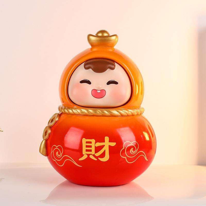 Little Fu Xi Gourd Decorative Piece - Creative Office Desk Decoration, Home Furniture, Entrance Hall Decor, Gift, Doll, Temple