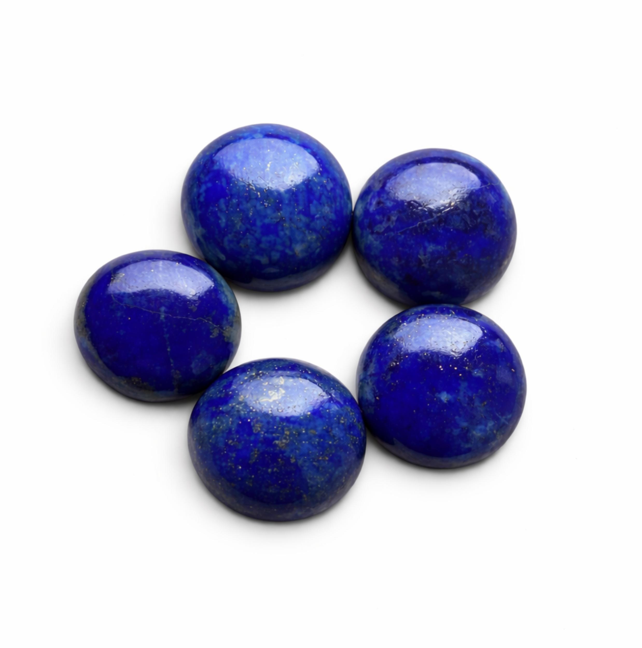 AAA+ Lapis Lazuli Cabochons Round Flat Back Gemstones, Natural Deep Blue Lapis Loose Stone for Jewelry Making 5mm синий