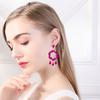 Pinkdudu Sparkling Dual Element Earrings  Alloy Hoop with Dangling Teardrop Crystals Modern Geometric Jewelry  PD897