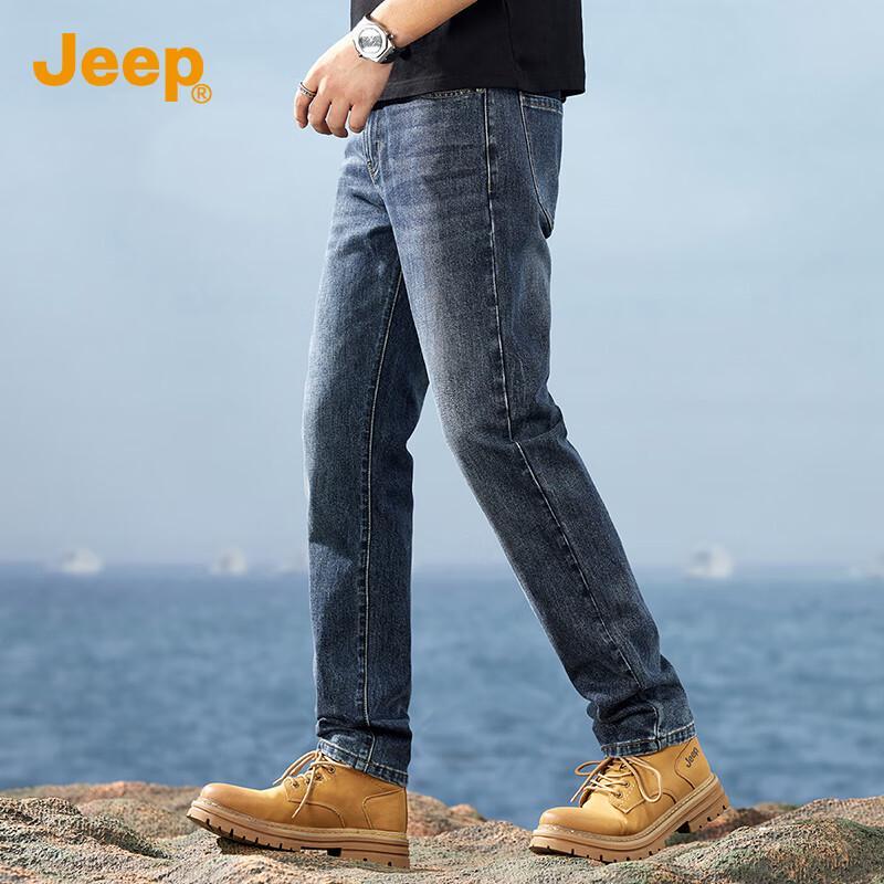 JEEP Men's Retro Straight-Leg Denim Jeans