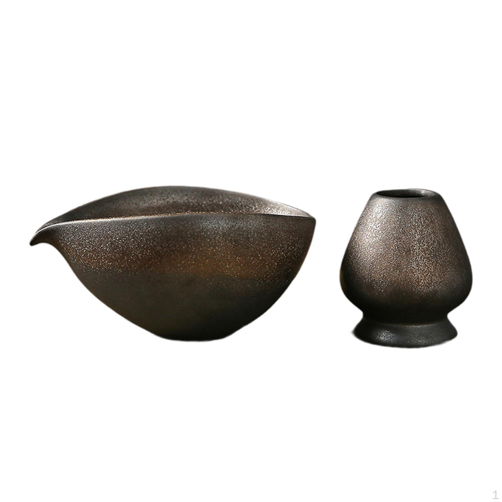 

Ceramic Matcha Bowl Set with Whisk Holder for Gift Giving Style C