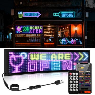 Doppelzeilige Anzeige RGB LED Matrix Pixel Panel Bildschirm Smart APP Programmierbar DIY Auto Devil Eyes Schild Text Anime Werbelicht