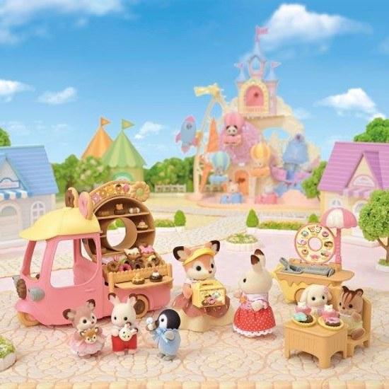 Sylvanian Families Mi-93 Delivery Delicious Donut Wagon Doll Playset Shop Manager Toy Children Kids Girls Play 3 Years Old
