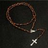 Rosario alla moda da 8 mm collana da donna alta qualità fai da te Gesù Croce Cristiana collana e ciondolo catena lunga gioielli gioielli