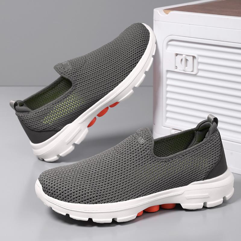 Large size summer breathable mesh shoes ultra-light soft sole British simple men's outdoor versatile casual shoes