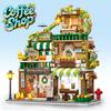 Série Ville Vue de Rue Modulaire Style Tropical Coin Café Magasin de Boissons Rétro MOC Architecture Briques de Construction pour Enfants