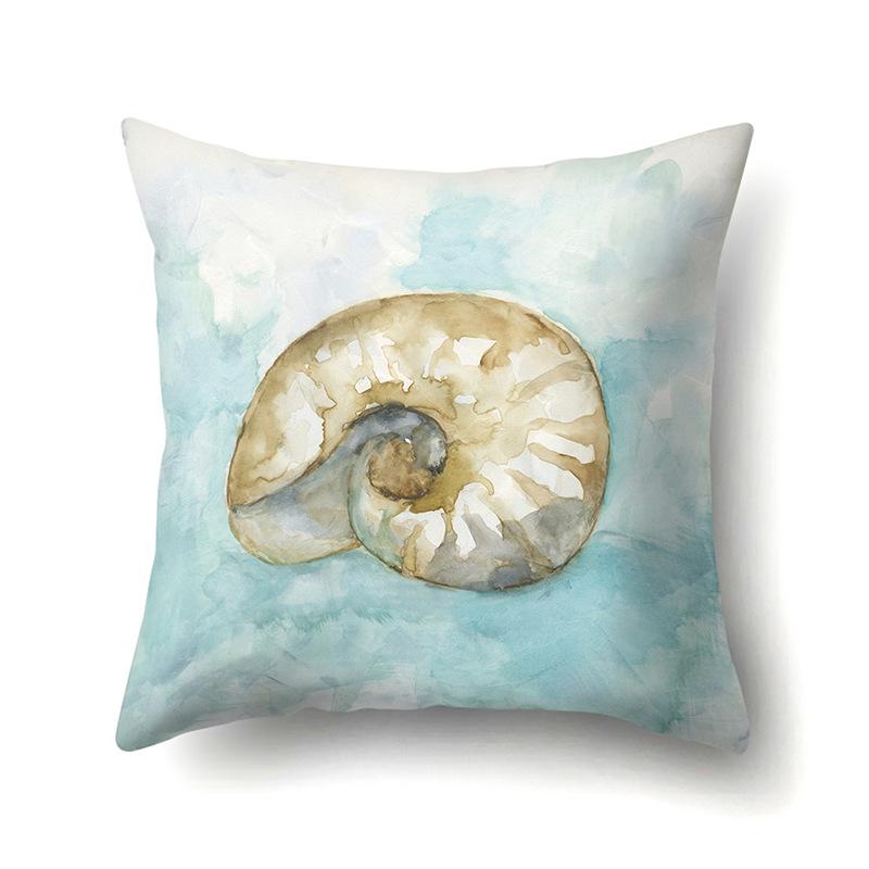 Blue Ocean Seaweed Polyester Pillow Case Car Decoration Home Print Pillow Bedside Sofa Waist Cushion Cover