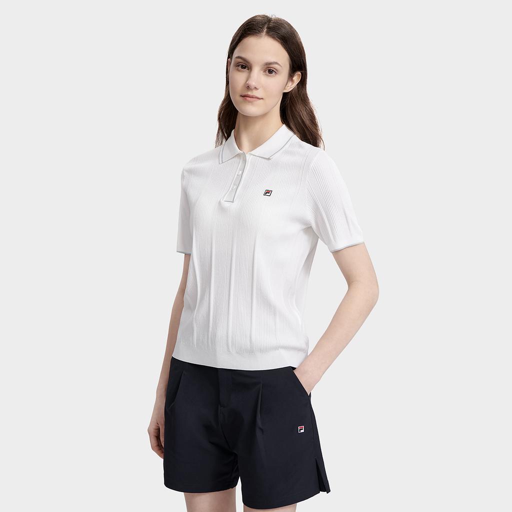 New FILA Polo Shirt Women's Standard White F11W321410FWT