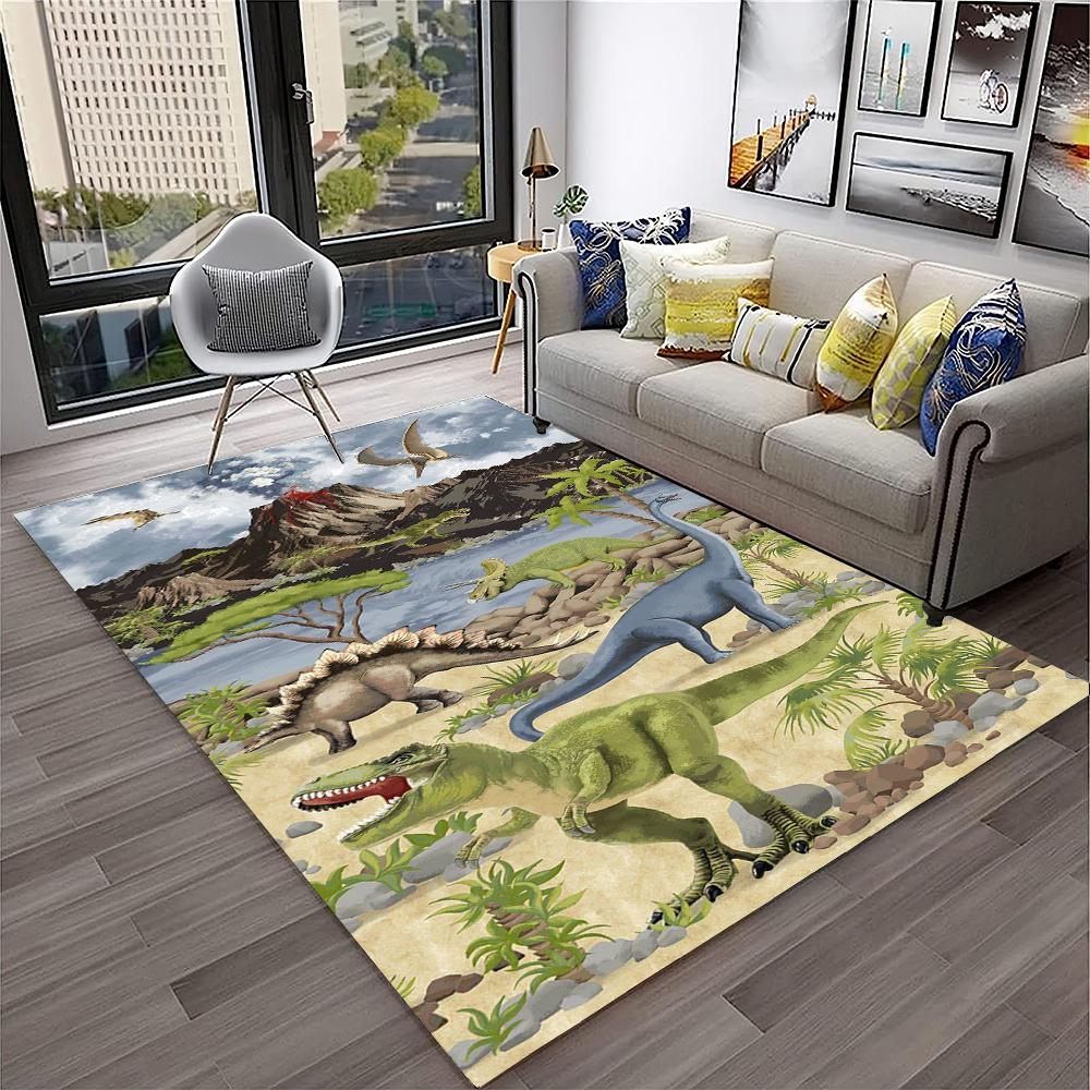 Jurassic Park Dinosaur Cartoon Child Carpet Rug for Home Living Room Bedroom Sofa Doormat Decor,Play Area Rug Non-slip Floor Mat