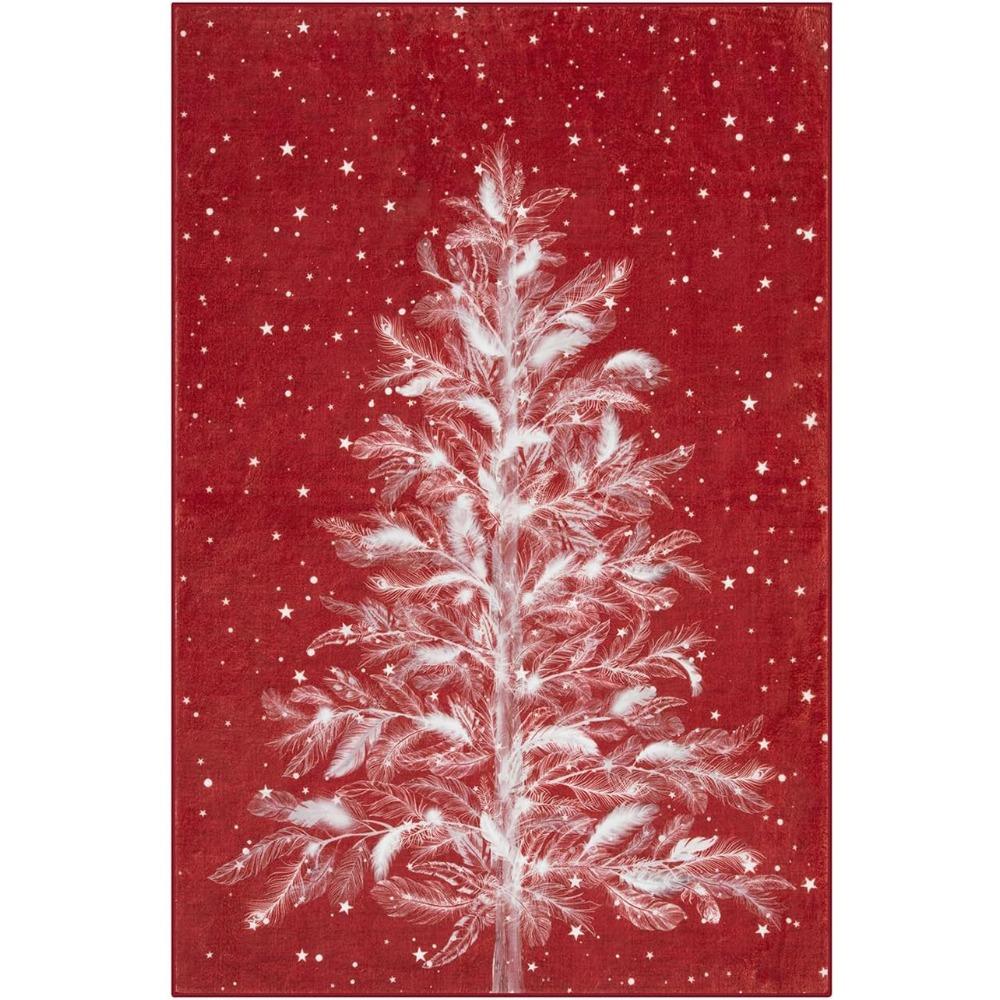 

Рождественский ковер, моющиеся ковры, красные ковры для спальни, нескользящий ковер для гостиной, ковер с изображением рождественской елки, ковры для кухни 40X60cm-16x24in