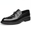 New Men's Shoes Crocodile Pattern Youth Business Formal Leather Shoes Baidu Slip-on Driving Shoes