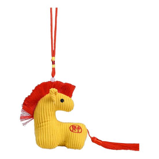 

Плюшевая игрушка Лошадь Подвесное украшение Мягкий Счастливый Пони Плюшевая игрушка с красными кисточками Год Лошади Талисман Кукла Подвеска для сумки Новогодний праздничный подарок жёлтый