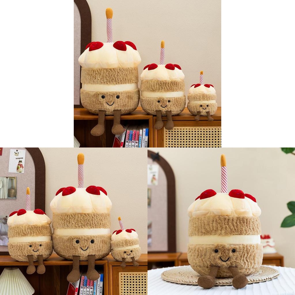 Giocattolo Torta Fragola Peluche Con Imbottitura Morbida in Cotone PP Per Bambini e Ragazze Idee Regalo