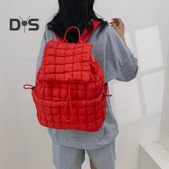 18L gesteppter Rucksack für Frauen Puffer Wanderrucksack Top Klappe Kordelzug Rucksack Polsterung Reise Cloud Gym Bag