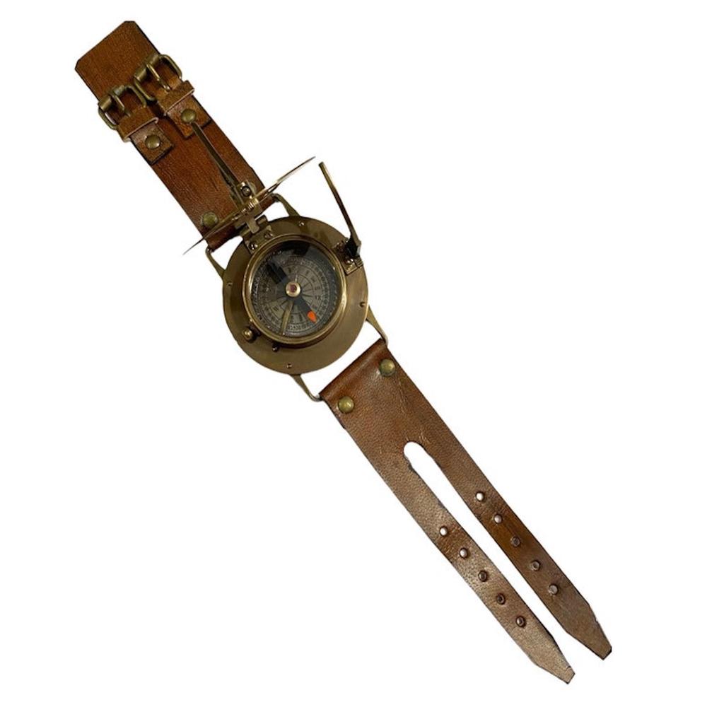 Brass Sundial Compass Handmade Leather Band/Wrist Compass and Nautical Sundial Watch/Best for Gift