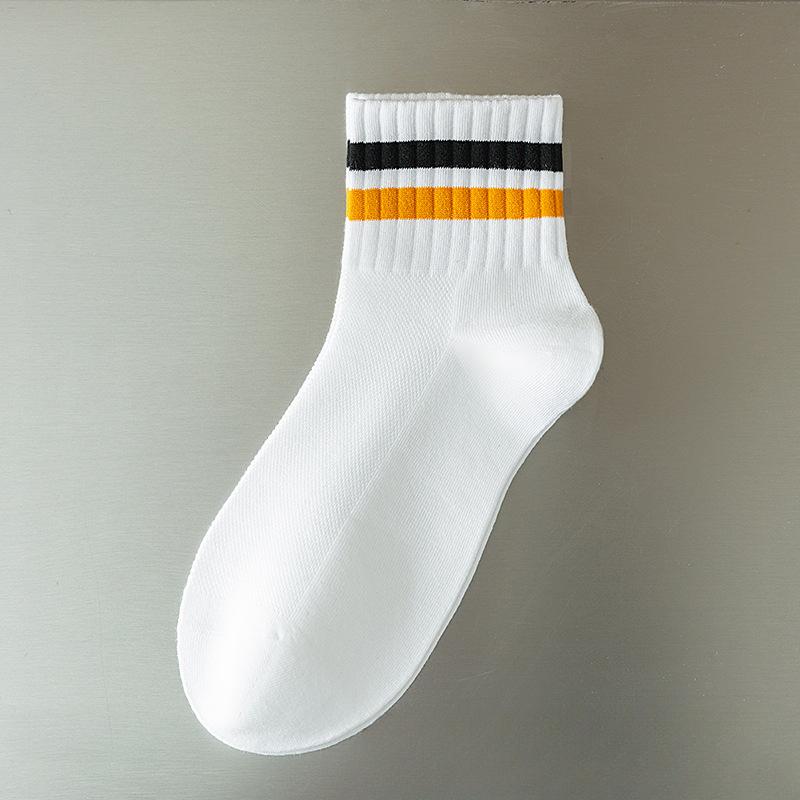 5 Paires de Chaussettes d'Été Fines à Rayures pour Homme, Sport, Basketball, Anti-Transpirantes, Déodorantes, Tube Court