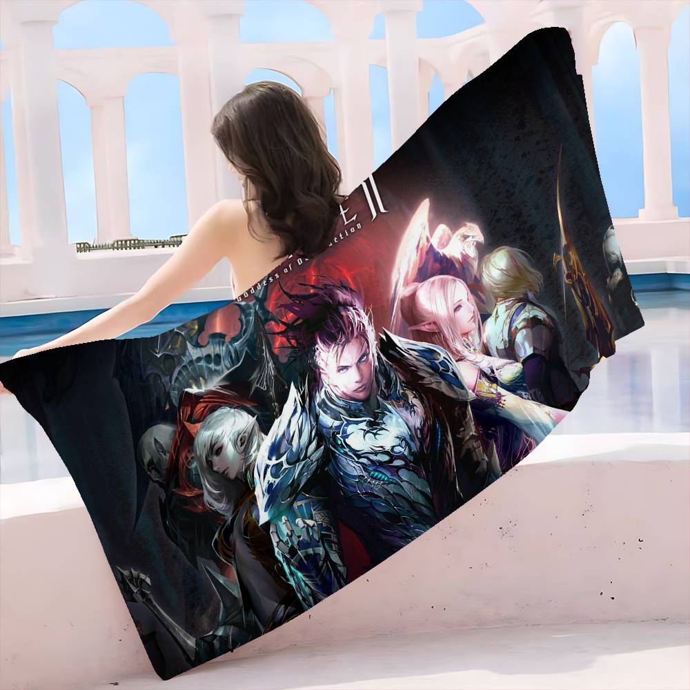 Game L-Lineage 2 Bath Towel Microfiber Soft Water Absorbing Breathable For Girl Kids Decorative Cartoon Beach Towel