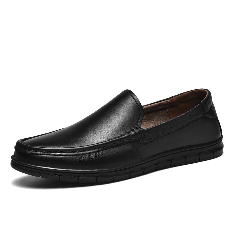 

Fashion Genuine Leather Men s Loafers Spring Autumn Casual Shoes Handmade Men Business Shoes Slip on Flats Male Business Driving Shoes 44 чёрный