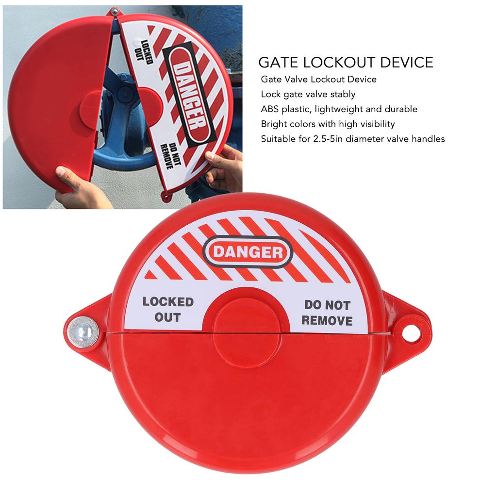 Sicherheitsventilsperre ABS-Kunststoff Absperrschieber Verriegelungsvorrichtung für Außengarten 64‑127mm Ventilstange Rot
