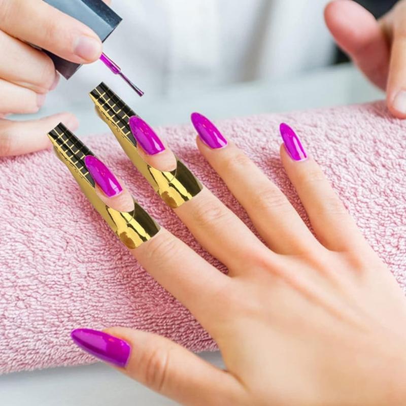 Clear Nail Enhancer Rectangular Horseshoe Shape For Long Gel Polish Application Home Salon