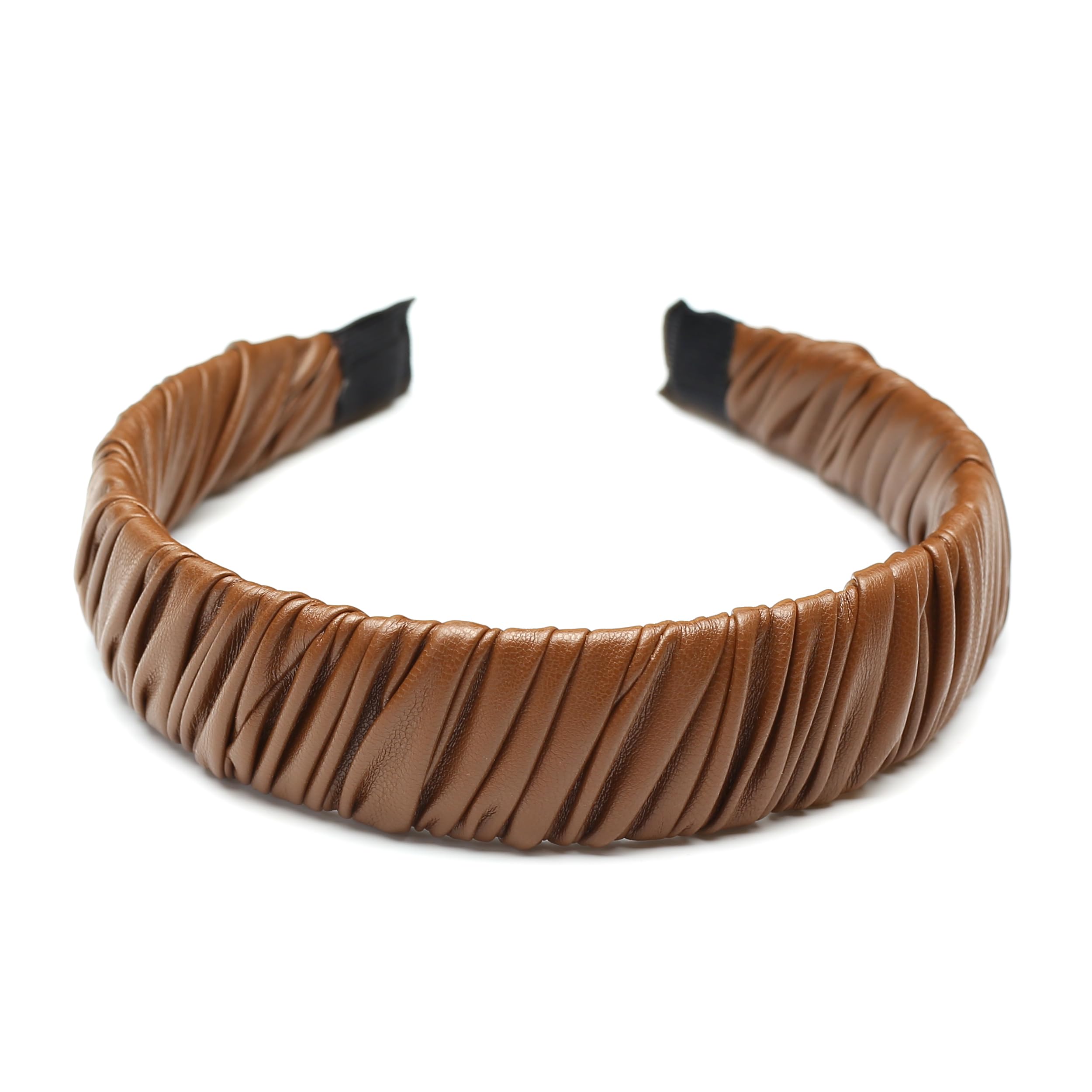 

QinGoo Широкая кожаная повязка на голову с кофейным удобным волосом корейская 1 шт. оборки, аксессуар, милая, женская, стиль, (Кофе)