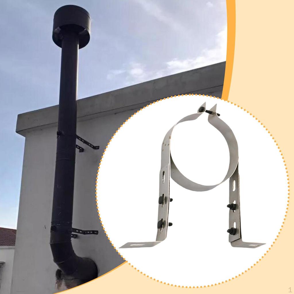Vent Wall Strap Pipe Hanger Adjustable Easy Installation Heat Resistant Accessory Sturdy Clamp