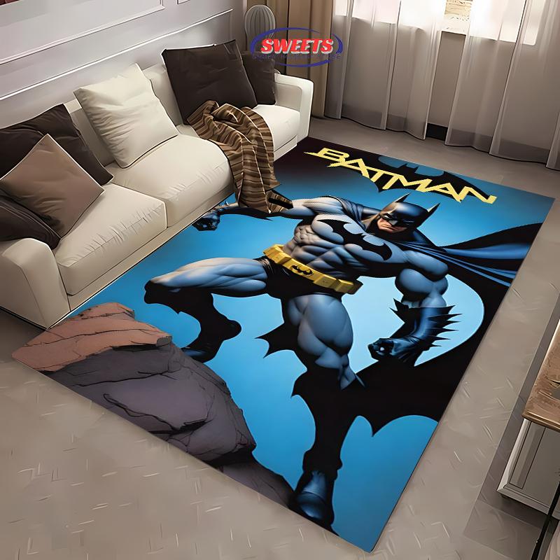 Koberec s motivem Batmana DC č. 3 Nové vydání!Protiskluzová Zvuková Izolace, Koberec do Obývacího Pokoje, Dětské Ložnice, Kancelářských Prostor, Odolná Rohož