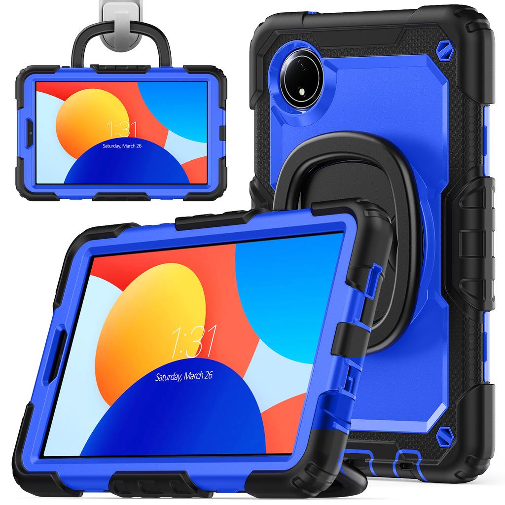 For Xiaomi Redmi Pad SE 4G 8.7 Inch Kickstand Case PC+Silicone Tablet Cover with Shoulder Strap