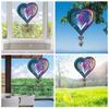 1Pc Hanging Heart Wind Spinner Stainless Steel 3D Heart Wind Catchers with Hook Rotatable Wind Chime for Home Garden Decoration
