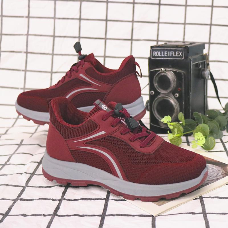 Special Spring And Summer Women'S Shoes Fashion Sports Light And Comfortable Soft Sole Elastic Fly-Woven Breathable Mesh Running Shoes