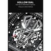 POEDAGAR Moderne Hohlzifferblatt Uhr Sport Top Marke Tonneau Wasserdicht Leuchtend Kalender Silikonarmband Herren Uhren Reloj Hombre