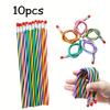 5/10pcs Soft & Bendable Magic Pencils  Colorful Stripe Design Perfect for Kids & Students Classroom Gifts & Back To School Supplies