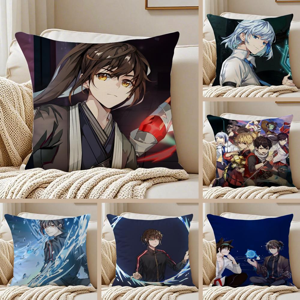 Japanese Animation TTower of Gods Cushion Cover Pillowcase Antidustmite Invisible Zipper Short Plush Sofa Cushion