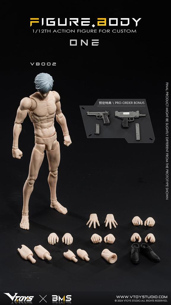 VTOYS x BMS ONE VB002 White Skin Scale PVC POM Movable Figure 1/12 & Pre-painted