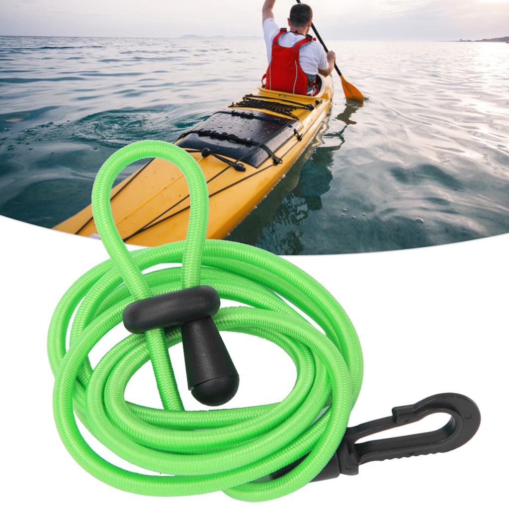 DIY Elastische Kajak Paddel Leine Bungee Seil Schnalle Kombination Lanyard Kanu AccessoryGreen
