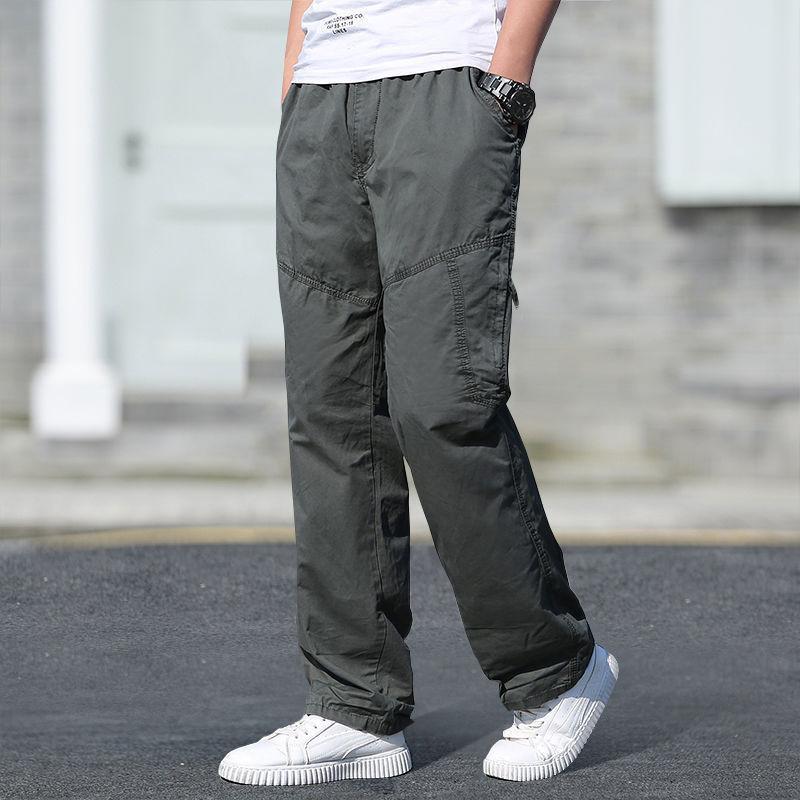 Cotton Cargo Pants Men With Multipockets Durable Workwear For Casual Wear