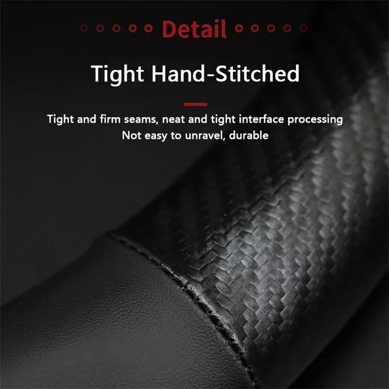 Car Carbon Fiber Leather Steering Wheel Cover For Subaru Outback Legacy Forester Levorg Impreza WRX STI BRZ Interior Accessories