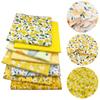 8 Peças Tecido Patchwork DIY Costura Quilting Material 25x25cm Amarelo Estampado 20x25cm Sarja Série Floral Tecido de Algodão