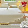 Winter Velvet Flannel Fleece Bed Sheet - Thick Coral Fleece, Solid Color, for Student Dormitory Mattress.